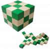 Cubeskool Wooden Snake Cube Puzzle Toy In Green Colour (wooden-cube )