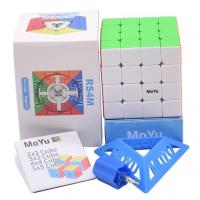 RS4M  Magnetic Stickerless 4X4X4 Speed Cube  Magnetic arrangements  For Smooth Turning Dual Anti-Stick Design  Cube 