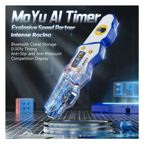 MoYu AI Bluetooth Smart Timer – Digital Speed Cube Timer with App Sync, 0.001s Accuracy & Smart Solve Tracking for Speedcubing Practice - Image 3