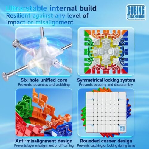 Cubeskool MoYu MeiLong 8 V3 8x8 Speed Cube – Non-Magnetic Stickerless Puzzle Cube - Image 4