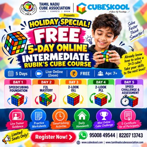 FREE 5-DAY INTERMEDIATE RUBIK’S CUBE HOLIDAY WORKSHOP - Image 1